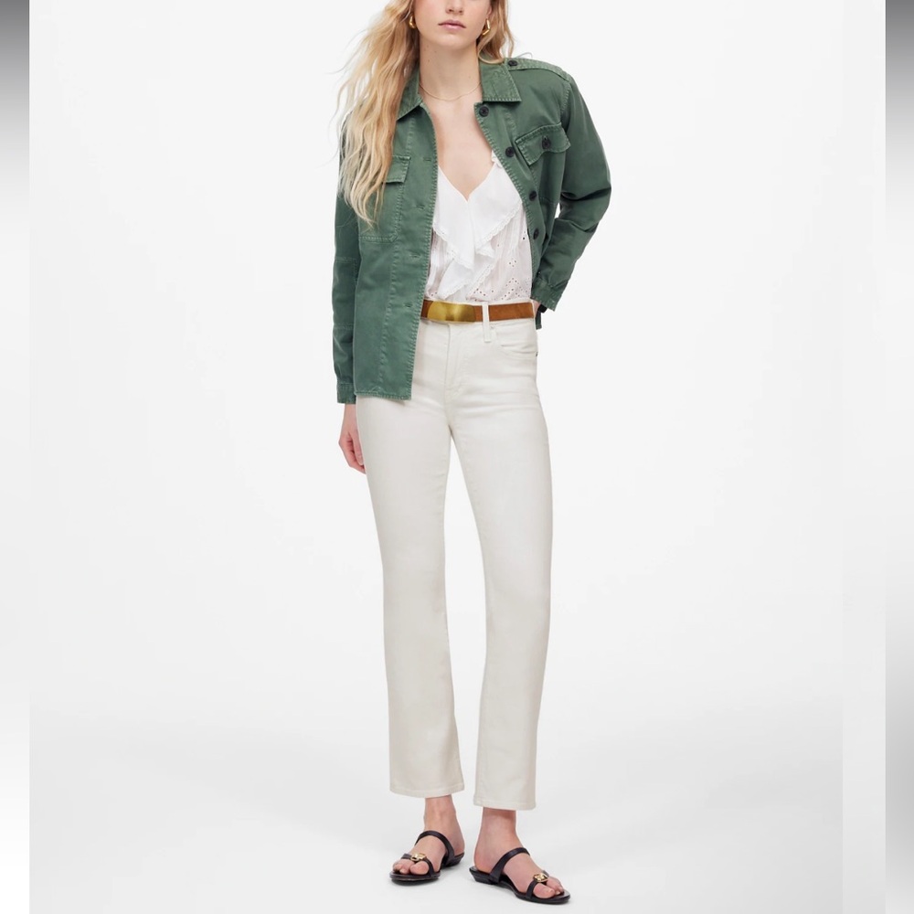 Madewell Kick Out Crop Jeans - off white